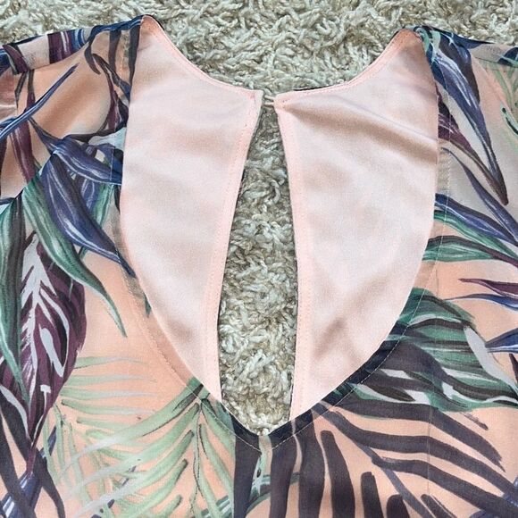 SHOW ME YOUR MUMU DONNA MICHELLE TUNIC IN PALM Women’s Size Small Peach Tropical - Picture 6 of 12